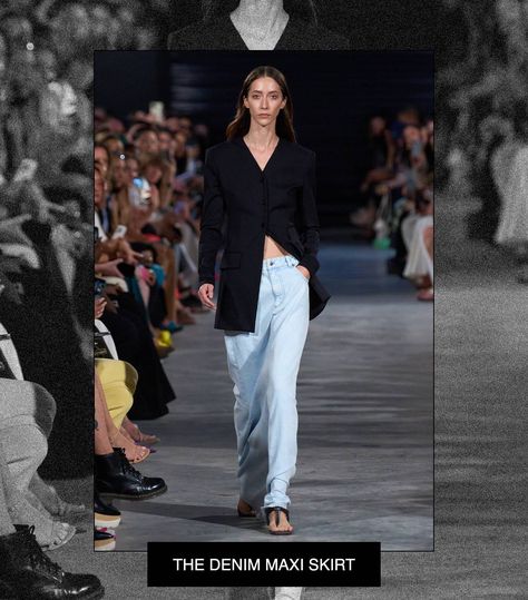 The 10 Key Fashion Staples to Own For Spring 2023 | Who What Wear 90s Inspired Fashion, Fashion Staples, Racing Jackets, Spring Maxi Dress, Strapless Bustier, Y2k Clothes, Spring Skirts, Denim Maxi Skirt, Aviator Style