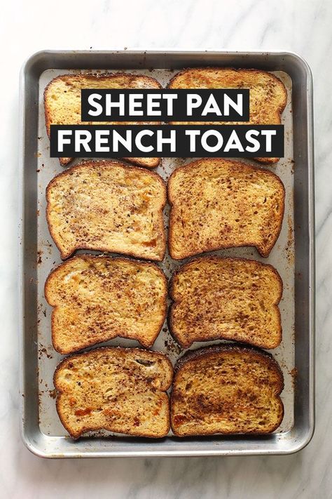 Baking French Toast, Pan French Toast Easy Recipes, Sheet Pan French Toast Recipe, Baked Brioche French Toast, Bake French Toast, Sheet Pan French Toast, Pan French Toast, Easy Baked French Toast, Toast Videos