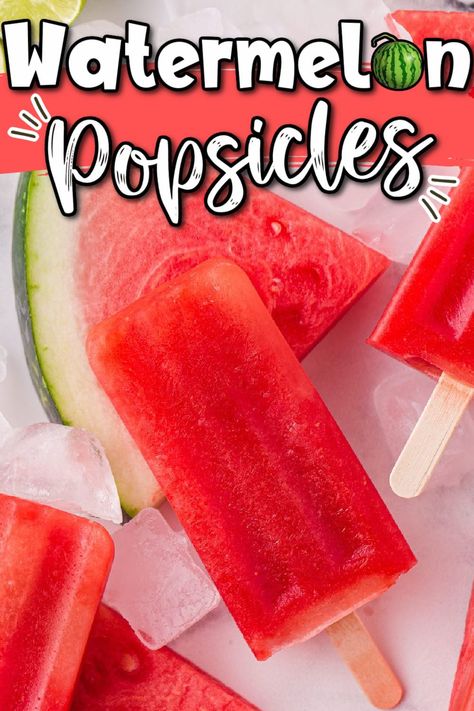 Fresh Fruit Ice Pops, Frozen Ice Pops Homemade Popsicles, Diy Watermelon Popsicles, Fruit Freezer Pops, Frozen Popsicle Recipes Healthy, Fresh Popsicle Recipe, How To Make Watermelon Popsicles, Homemade Watermelon Popsicles, Watermelon Freezer Pops