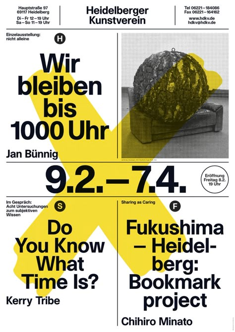 “hdkv poster 1 2013” by lamm & kirch / germany Utilitarian Design Graphic, Utilitarian Graphic Design, Apple Graphic Design, Yellow Typography, Conference Poster, Research Facility, Utilitarian Design, Typo Poster, Typography Images