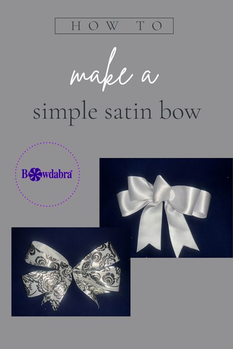 Learn how super easy it is to make a simple satin bow Satin Bow Diy, Easy Hair Bows, Ribbon Hair, Mini Bows, Ribbon Hair Bows, Boutique Bows, Create Diy, Small Bows, Gift Bows