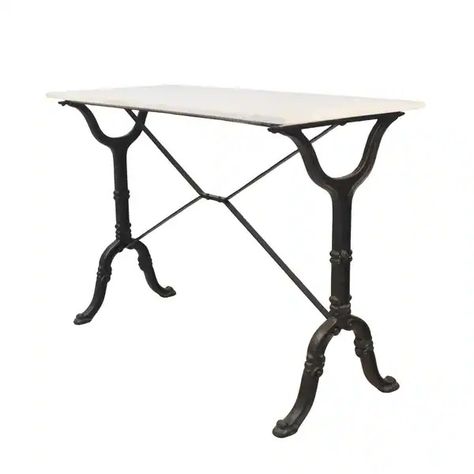 Adah Marble Top Bar Table - On Sale - Bed Bath & Beyond - 31099696 Marble Bar Top, Traditional Console Tables, White Marble Table Top, Veined Marble, Marble Top Console Table, Iron Console, Iron Console Table, White Marble Table, Marble Console Table