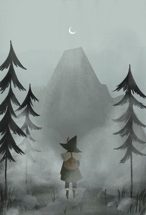 Moomin Wallpaper, Lonely Mountain, Moomin Cartoon, The Moomins, Moomin Valley, Tove Jansson, In The Woods, Aesthetic Art, Cartoon Art