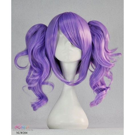 Kawaii Hairstyles Short, Purple Fashion Outfit, Pigtail Wig, Purple Wigs, Kawaii Wigs, Rainbow Wig, Women Anime, Double Ponytail, Purple Wig