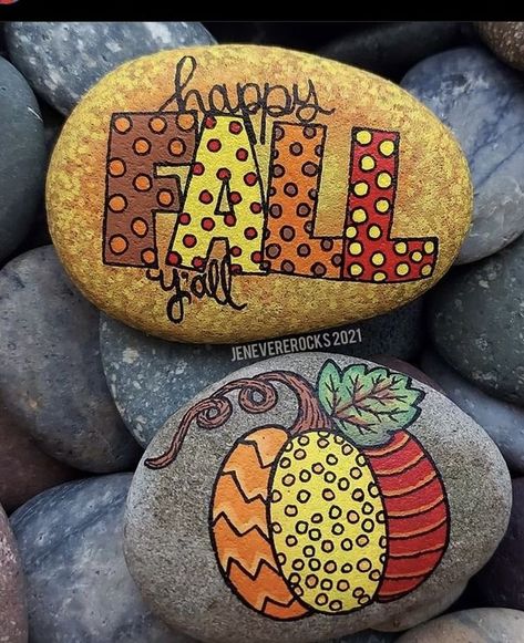 Painting Rocks Ideas Easy Fall, Fall Rocks Painting, Fall Stone Painting, Thanksgiving Rocks Painted, Thanksgiving Stone Painting, Painted Rocks Fall Theme, Pumpkin Rock Painting Ideas, Rock Painting Fall Ideas, Painted Rocks For Fall