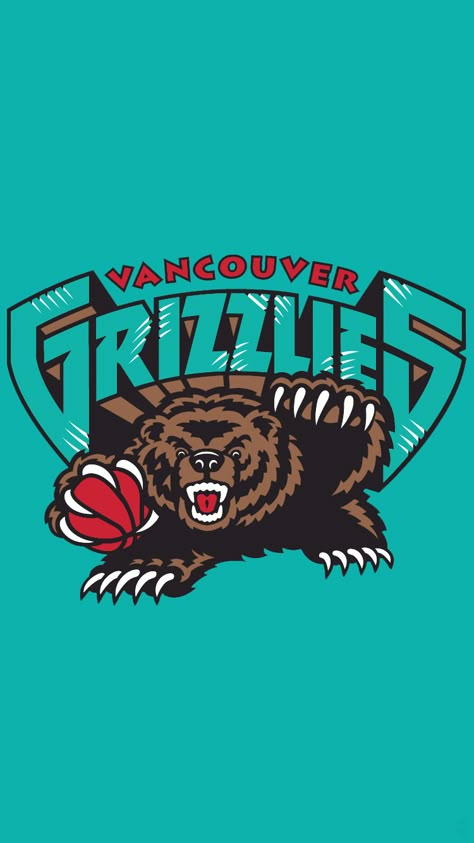 Vancouver Grizzlies Wallpaper, Grizzlies Wallpaper, Lakers Wallpaper, Nba Artwork, Vancouver Grizzlies, Nba Logos, Supreme Iphone Wallpaper, Dope Wallpaper Iphone, Nba Wallpaper