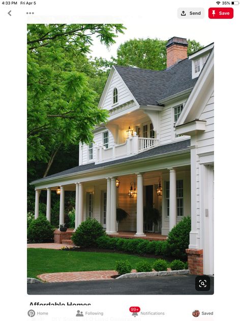 Homes With Wrap Around Porches, Porch Addition, Fresh Farmhouse, Wrap Around Porch, Hus Inspiration, Pool Design, House Goals, Covered Porch, Facade House