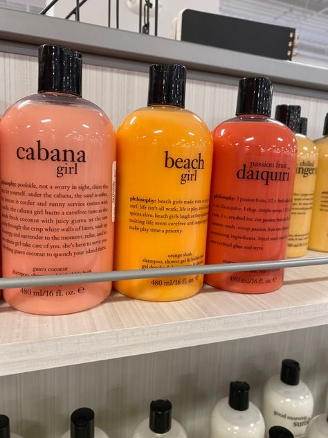 #philosophy #miami #aesthetic Cabana Girl Philosophy, Philosophy Shampoo Aesthetic, Philosophy Body Wash, Scent Combos, Sandy Hair, Miami Aesthetic, Aesthetic Bath, Routine Ideas, Fresh Girls