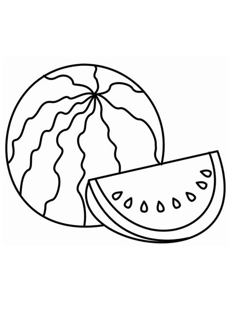 Printable Free Watermelon Coloring Pages Watermelon Outline, Rose Outline Drawing, Watermelon Coloring, Watermelon Printable, Watermelon Drawing, Fruit Sketch, Superhero Coloring Pages, Kindergarten Coloring Pages, Superhero Coloring