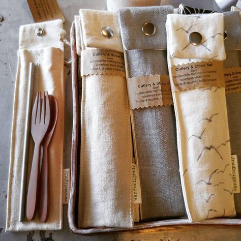 Zero-waste travel cutlery! Travel Cutlery, Waste Free Living, Eco Life, Zero Waste Kitchen, Waste Free, Zero Waste Living, Zero Waste Lifestyle, Eco Living, Scrap Fabric