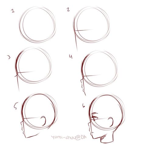 Left Side Face Drawing, Side Head Drawing, Head Side View, Side View Drawing, Sketching Tips, Drawing Tutorial Face, Body Drawing Tutorial, Manga Drawing Tutorials, Drawing Heads