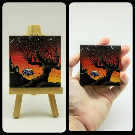 Mini Canvas Harry Potter, Harry Potter Mini Paintings, Small Harry Potter Painting, Tiny Canvas Painting Halloween, Easy Harry Potter Painting, Harry Potter Painting Ideas On Canvas, Painting Ideas Harry Potter, Harry Potter Acrylic Painting, Harry Potter Canvas Painting