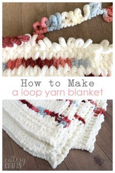 How to Make a Loop Yarn Blanket - No needles or hooks required! Loop Yarn Blanket, Finger Knitting Blankets, Loopy Yarn, Finger Knitting Projects, Diy Knit Blanket, Crocheted Afghans, Yarn Blanket, Finger Crochet, Hand Knit Blanket