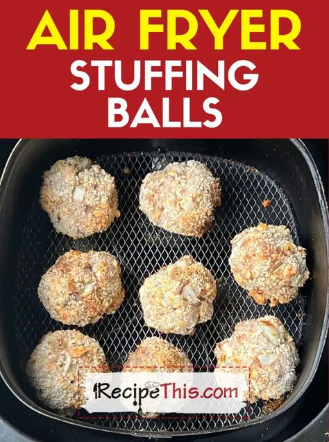 Air Fryer Stuffing, Air Fryer Thanksgiving, Sausage Meat Stuffing, Chicken Dinner For Two, Stuffing Balls Recipe, Sage And Onion Stuffing, New Air Fryer Recipes, Roast Chicken Dinner, Stuffing Balls