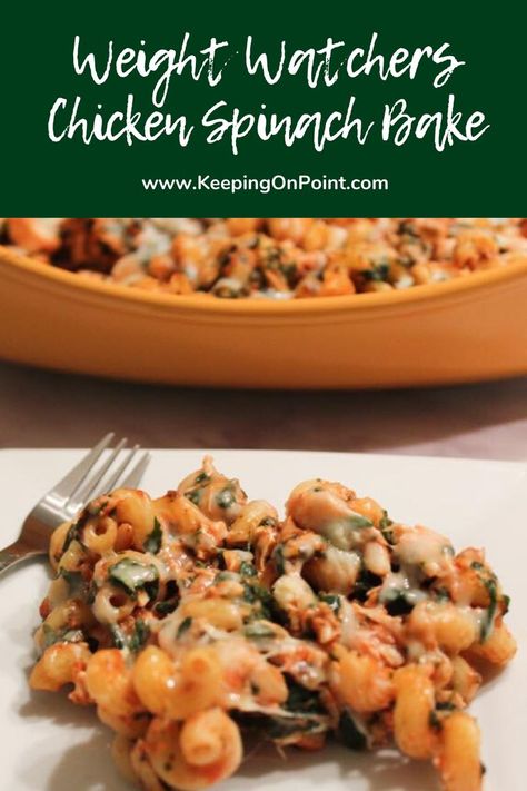 Chicken Spinach Bake, Weight Watchers Casserole, Spinach Bake, Weight Watchers Chicken, Chicken Spinach, Weight Watcher Dinners, Diner Recept, Detox Drinks Recipes, Weight Watchers Diet