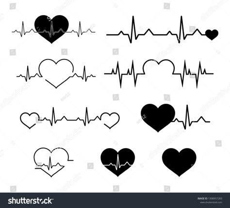 Flat Line Heartbeat, Pulse Tattoo Heartbeat, Flatline Tattoo, Heart Pulse Tattoo, Logo Academia, Pulse Tattoo, Heartbeat Tattoo Design, Heartbeat Line, Lily Flower Tattoos