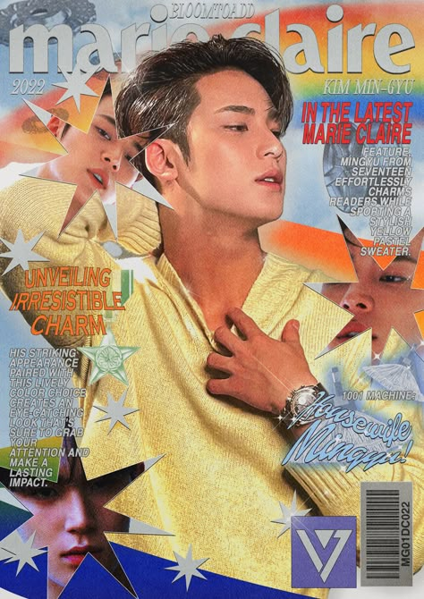 Y2k Magazine Cover Template, Kpop Magazine Cover, Magazine Cover Edit, Idol Reference, Zine Cover, Seventeen Magazine Covers, Magazine Cover Template, Cool Magazine, Seventeen Magazine