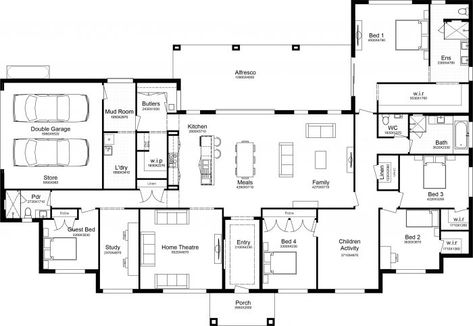 Eliana 45 | Home Design | Better Built Homes Acreage Homes Floor Plans, Acreage Homes, Acreage Living, Floor Planning, House Colours, House Plans One Story, Build Plans, Houses Plans, Small House Floor Plans