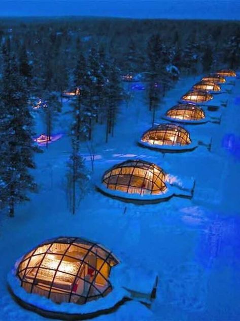 Glass Igloo Hotel, Northern Lights Hotel, Kakslauttanen Arctic Resort, Igloo House, Live Fish Wallpaper, Ice Hotel, Amazing Hotels, Luxury Boat, Honeymoon Hotels