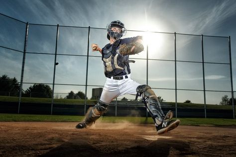 Baseball Team Pictures Poses, Baseball Team Pictures, Team Picture Poses, Baseball Senior Pictures, Senior Photos Boys, Baseball Photography, Senior Boy Photography, Softball Catcher, Baseball Catcher