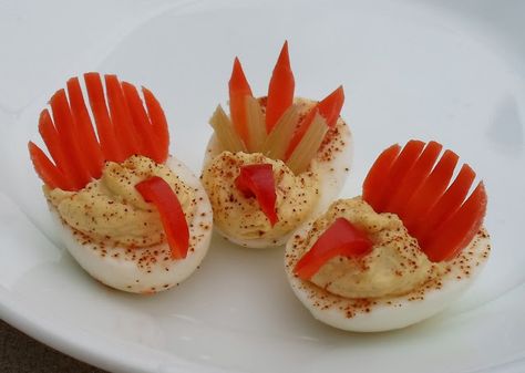 My Attempt At Deviled Egg Turkeys... Turkey Deviled Eggs, Ranch Deviled Eggs, Pumpkin Deviled Eggs, Thanksgiving Deviled Eggs, Perfect Deviled Eggs, Southern Deviled Eggs, Fried Deviled Eggs, Deviled Eggs Recipe Easy, Devilled Eggs Recipe Best