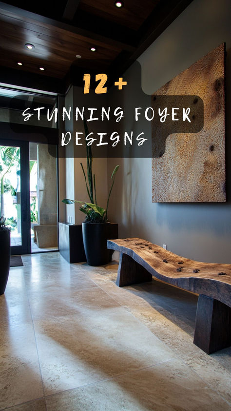 Want to wow your guests as soon as they step in? Click to explore 12 stunning foyer designs that create unforgettable first impressions! 🚪🌟 #FoyerDesigns #HomeEntrance #WowFactor #InteriorDesign #FirstImpressions Trendy Entryway Ideas, Modern Home Foyer, Fancy Foyer Entryway, Entry Hallway Ideas Modern, Masculine Foyer Entryway, Front Lobby Decor Reception Areas, Entryways Ideas Foyer, Landing Entryway Ideas, Stunning Entryway Ideas