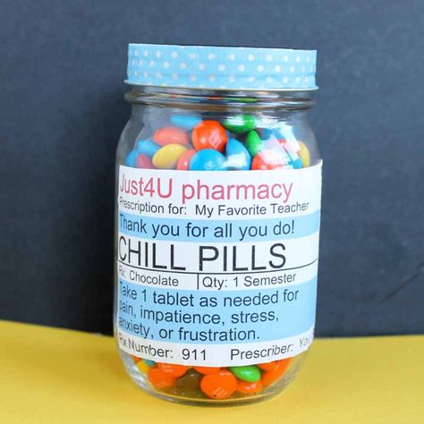 Teachers Diy, Country Chic Cottage, Labels Printables Free, Thank You Teacher Gifts, Chill Pill, Diy Teacher Gifts, Chic Cottage, Teacher Thank You, Teacher Appreciation Week