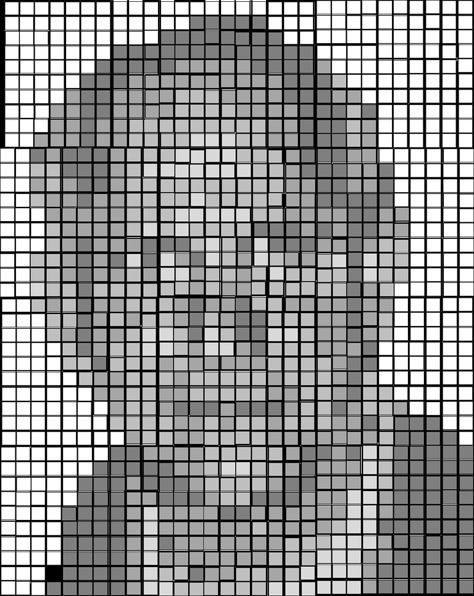 Tutorial: Designing a Pixelated Portrait Quilt | East Dakota Quilter Pixel Quilt Pattern, Pixel Quilt, Paper Peicing Patterns, Pixel Quilting, Collage Creator, Watercolor Quilt, Portrait Embroidery, Portrait Tutorial, Mosaic Portrait