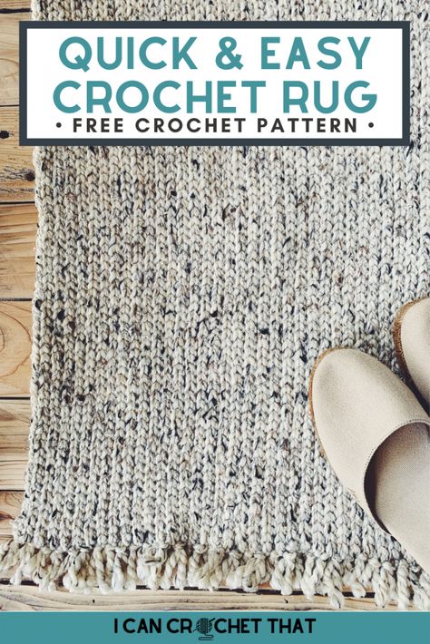 This quick and easy free crochet rug pattern is made using one simple stitch and the results are beautiful. In a matter of a couple of hours, you can have a rug you'll be proud to decorate your home with. Using a weight 6 bulky yarn and slip stitches creates a thick and squishy texture ideal for a rug. Use this rectangle rug in the kitchen, entryway, bedroom, living room, or anywhere you want a stylish-looking home decor item you made yourself. #crochet #pattern #rug #rectanglerug #homedecor Easy Crochet Rug Patterns, Easy Crochet Rug, Crochet Rug Pattern, Crochet Rug Patterns Free, Slip Stitches, Crochet Rugs, Simple Stitch, Rug Patterns, Crochet Carpet