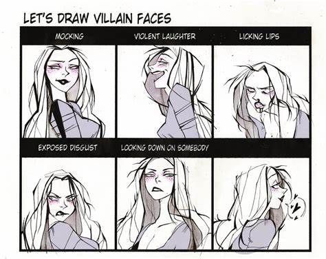 How To Draw A Villian, Villian Faces Reference, Villain Expressions Drawing, How To Draw Villains, Character Design Websites, Villain Expression, Drawing Villains, Villain Drawing Reference, Character Design Villain