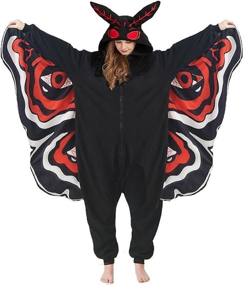 Amazon.com: YUTCOTC Mothman Costume Mothman Onesie Pajamas Halloween Cosplay Unisex Party Costume : Clothing, Shoes & Jewelry Mothman Costume, Onesie Pajamas, Group Costumes, Group Halloween Costumes, Fleece Pajamas, Halloween Stuff, Creative Halloween Costumes, Pajama Party, Cool Halloween Costumes