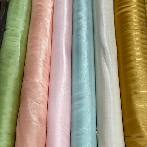 Organza Colours, Clothing Fabric Patterns, Fabric Forever, Concrete Stairs, I Am So Grateful, Clothing Fabric, Organza Dress, Fabric Textures, Colour Combination