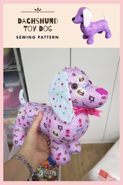 Weiner Dog Stuffed Animal Pattern, Dog Sewing Projects Ideas, Stuffed Dachshund Pattern Free Sewing, Sausage Dog Sewing Pattern Free, Sewing Toys Patterns Free Templates, Weiner Dog Sewing Pattern, Dachshund Sewing Pattern Free, Dog Soft Toy Patterns Free Sewing, Free Stuffed Dog Sewing Patterns