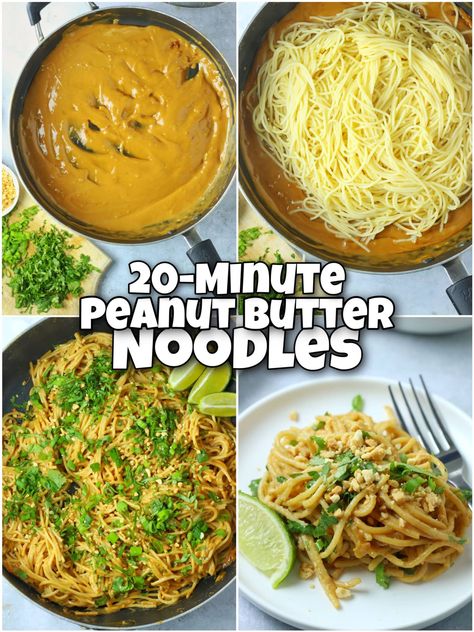 20-Minute Peanut Butter Noodles Peanut Butter Pasta, Peanut Butter Noodles Recipe, Peanut Butter Noodles, Vegan Noodles Recipes, Peanut Sauce Noodles, Gluten Free Food List, Butter Noodles, Noodle Recipes Easy, Gluten Free Soy Sauce