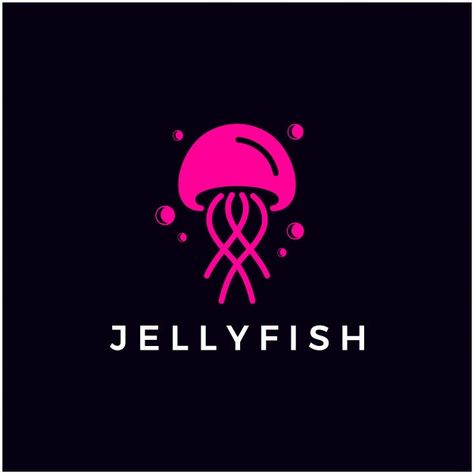 Jellyfish simple minimalist logo icon sy... | Premium Vector #Freepik #vector #logo #template #nature #cartoon Jellyfish Simple, Flower Logo Inspiration, Jellyfish Logo, Jellyfish Icon, Jellyfish Jewelry, Nature Cartoon, Jellyfish Light, Jellyfish Print, Jellyfish Design