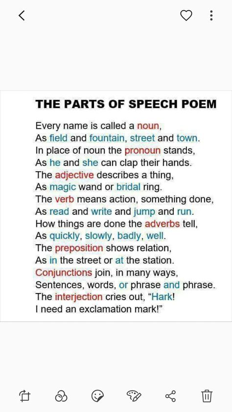 Parts of speech poem Rules For Using Commas, Parts Of Speech Poem, Nixon Watch, Essay Writing Skills, Teaching Grammar, English Writing Skills, Parts Of Speech, School Help, English Writing