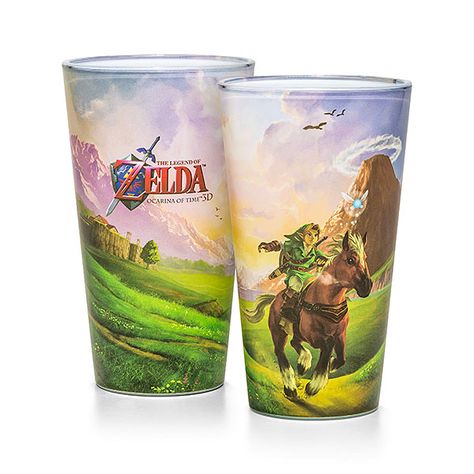 Zelda Scenic Pint Glass Zelda Party, Pikachu Pokeball, Ocarina Of Times, Zelda Ocarina Of Time, Drinkware Sets, Think Geek, Star Trek Tos, Ocarina Of Time, The Legend Of Zelda