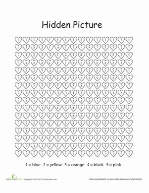 Color by Number: Hidden Picture Worksheet Color By Number Worksheet, Valentine Worksheets, Number Worksheet, Fast Finishers, Valentine Activities, Hidden Pictures, Number Worksheets, Valentines Day Activities, Color By Number