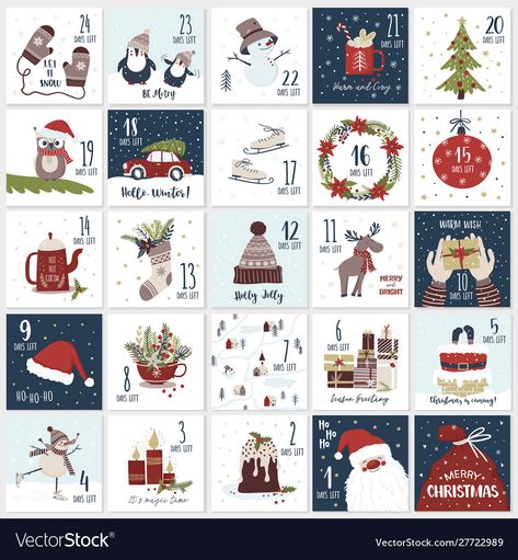 Advent Calendar Fabric, Countdown Till Christmas, Christmas Countdown Printable, Count Down To Christmas, Christmas Cartoon, Cartoon Christmas, Countdown Calendar, Christmas Advent Calendar, Christmas Cartoons