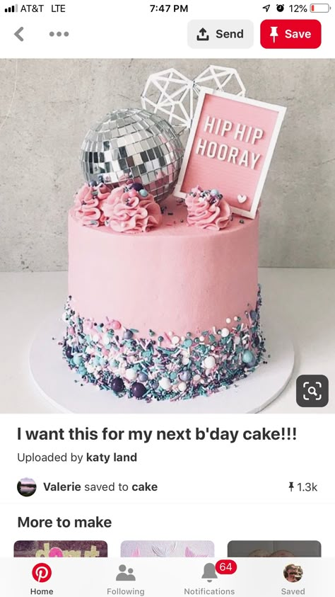 Pink Disco Cake Ideas, Glitter Ball Cake, Pink Disco Party Cake, Pink Disco Ball Cake, Pink Sparkly Birthday Cake, Bday Cakes For Women, Disco Ball Cake Ideas, Disco Party Cake Ideas, Pink Disco Cake