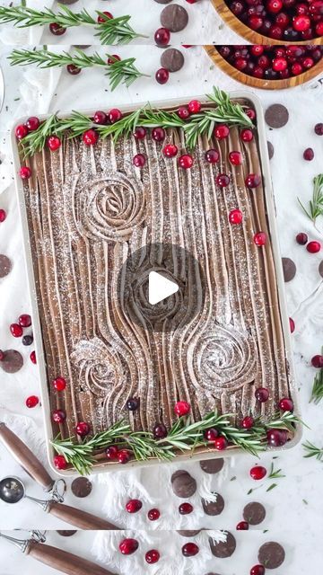 Mandy Merriman - Baking with Blondie on Instagram: "It’s time ☺️. 

Even though I’m the gal who decorates her house for Christmas after Thanksgiving, I can’t help but share all the Christmas bakes and watch all the movies before the turkey arrives!

First up, Meet my Yule log sheet cake ☺️. 

With rich chocolate cake layers, whipped cream filling, and chocolate ganache buttercream, it’s all that I love from a Yule Log Cake - but without any fuss over rolling it! 

➡️➡️➡️ Want the recipe and tutorial? It’s all yours! 

Comment CAKE and I’ll send it right to your DMs for when you’re ready to wow your friends/family/clients with this tasty dream of a cake - perfect for the holidays!" Yule Log Sheet Cake Recipe, Yule Log Cake Decoration Ideas, Yule Log Sheet Cake, Holiday Sheet Cakes, Vanilla Yule Log Recipe, New Years Eve Cakes, Thanksgiving Sheet Cakes, Christmas Sheet Cake Ideas, New Years Eve Cake Ideas