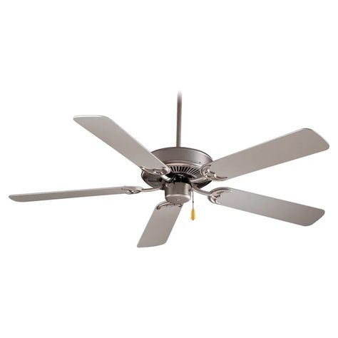 42'' Contractor 5 - Blade Standard Ceiling Fan with Pull Chain 52 Inch Ceiling Fan, Ceiling Fan Light Kit, Minka Aire, Led Ceiling Fan, Ceiling Fan With Remote, Wall Systems, Low Ceiling, Pull Chain, Brushed Steel