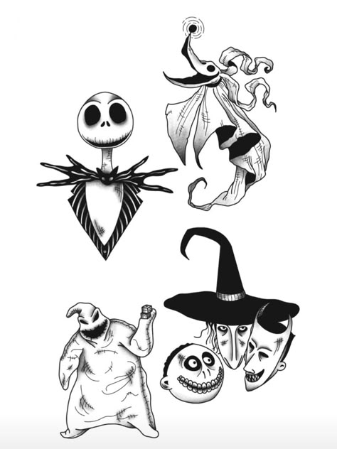 Jack Skellington Tattoo, Coraline Tattoo, Tim Burton Tattoo, Jack Tattoo, Nightmare Before Christmas Drawings, Nightmare Before Christmas Tattoo, Halloween Flash, Tattoo Apprenticeship, Christmas Tattoo