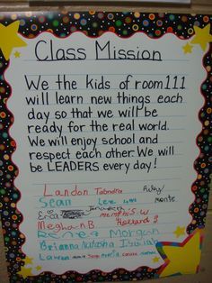 Class Mottos Elementary, Leader In Me Class Mission Statement, Kindergarten Mission Statement, Class Mission Statement Leader In Me, Class Pledge Elementary, Classroom Mission Statement Examples, Class Motto Ideas, Leader In Me Classroom Ideas, Student Pledge