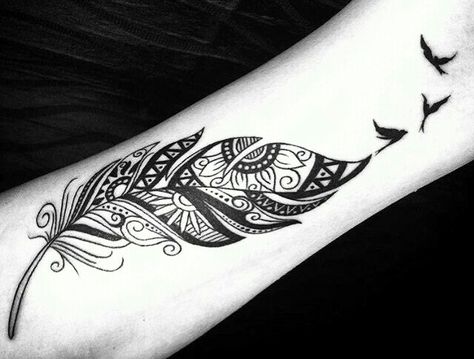 Mandala Feather, Feather Tattoo Design, Feather Tattoo, Tattoo Feminina, Feather Tattoos, Eyebrow Tattoo, Arm Tattoos For Guys, Tattoos Ideas, Tattoo Tattoo