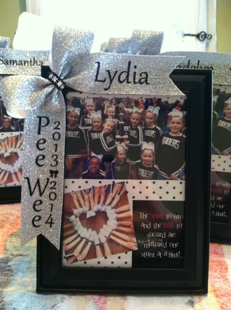 Cheer gift for my girls! Interested?...email wild4bows@gmail.com Cheer Treats, Cheerleading Crafts, Cheer Crafts, Cheer Gift Ideas, Soccer Post, Cheer Banquet, Cheerleading Ideas, Cheerleader Gifts, Cheer Coach Gifts