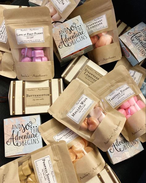 Diy Wax Melt Packaging Ideas, Candle Melt Packaging Ideas, Small Candle Business Ideas, Candle Small Business Ideas, Wax Melt Packaging Ideas, Soy Candle Making Business, Wax Melts Packaging Ideas, Candle Small Business, Wax Melt Packaging