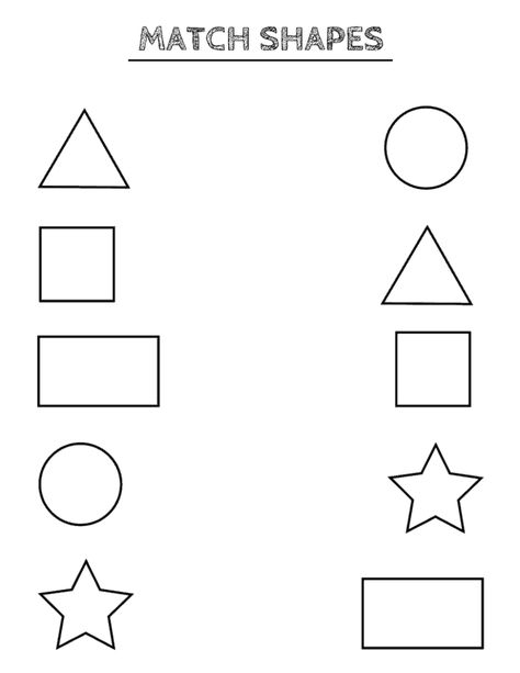 Free printable shapes worksheets for toddlers and preschoolers. Preschool shapes activities such as find and color, tracing shapes and shapes coloring pages. Shape Worksheets For Preschool, Nursery Worksheets, Shapes Worksheet Kindergarten, Learn Shapes, Shape Activities Preschool, Shapes Kindergarten, Printable Shapes, Preschool Tracing, Matching Worksheets