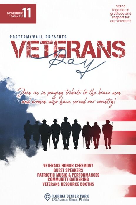 White Grunge Veterans Day Poster | PosterMyWall Veteran Day Poster Ideas, Scentsy Veterans Day Post, Veterans Day Poster, Veterans Day Graphic, Veterans Day Flyer Design, Vetrans Day Card, Event Poster Template, White Grunge, Pop Up Banner