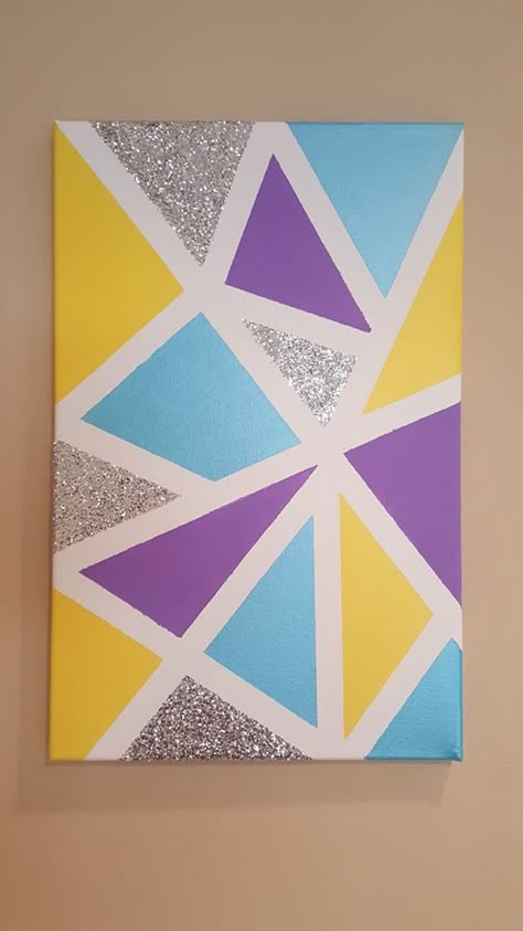 Tape Painting Ideas, Painters Tape Art, Kids Canvas Painting, Acrylic Painting Ideas, Tape Painting, Small Canvas Paintings, Canvas Painting Tutorials, Simple Canvas Paintings, Tape Art